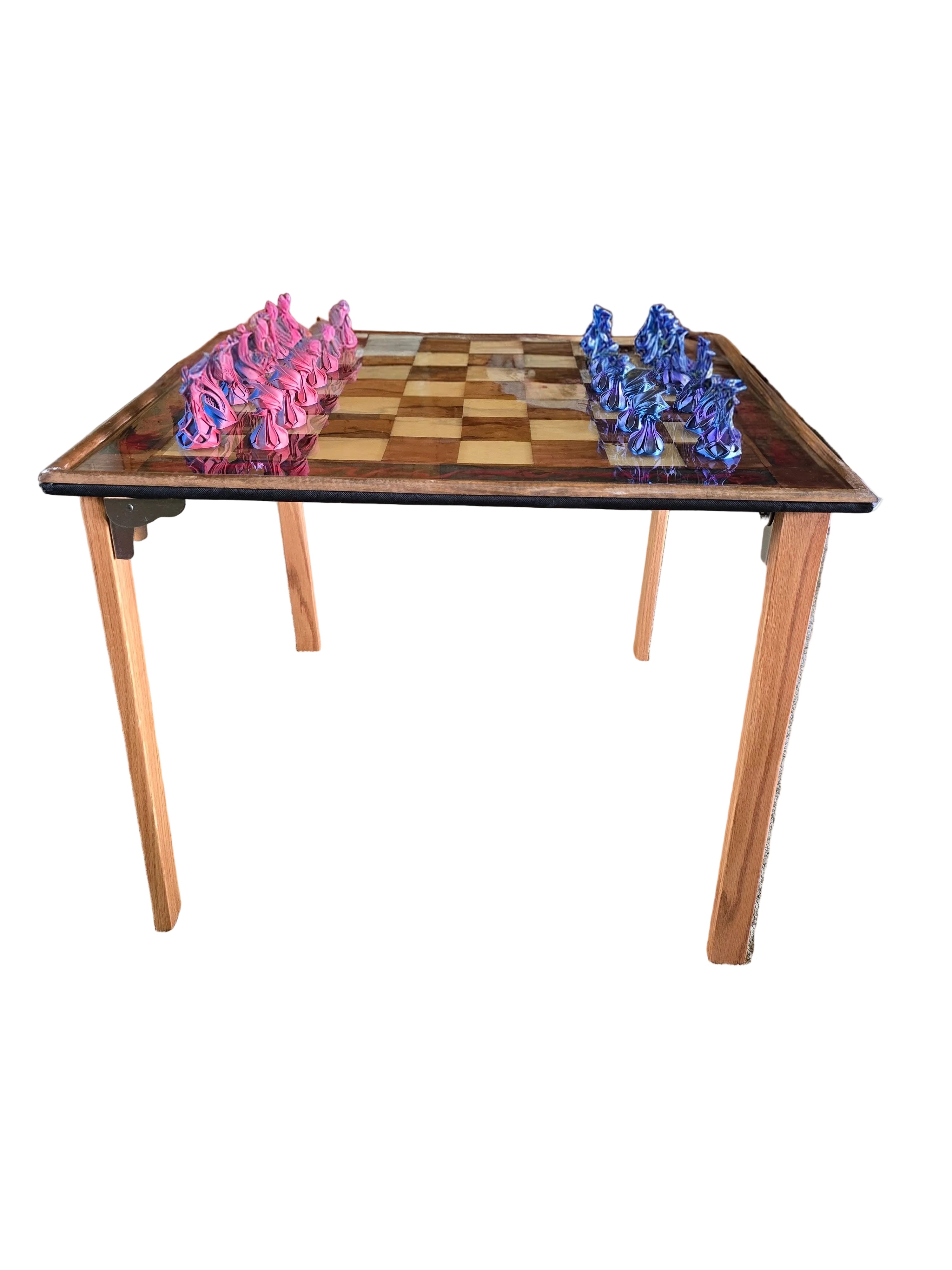 Resin and wood chess board