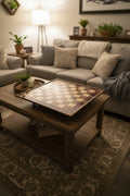 Resin and wood chess board